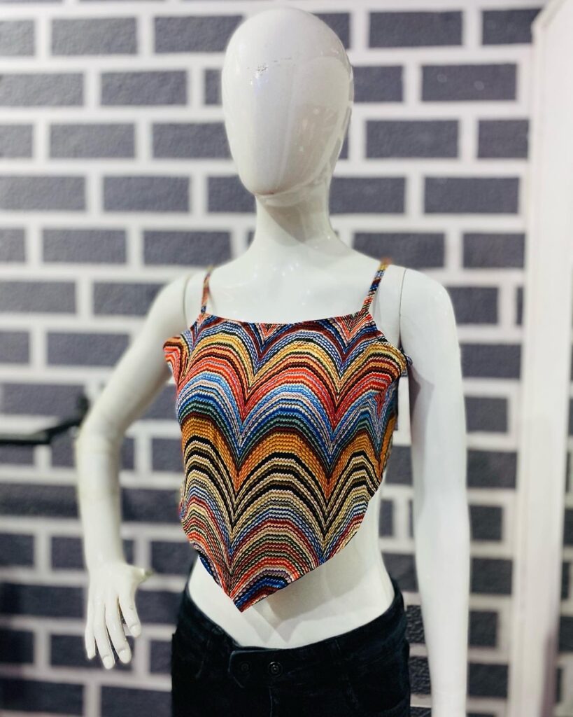 Women Stunning Printed Scarf Top with Backless