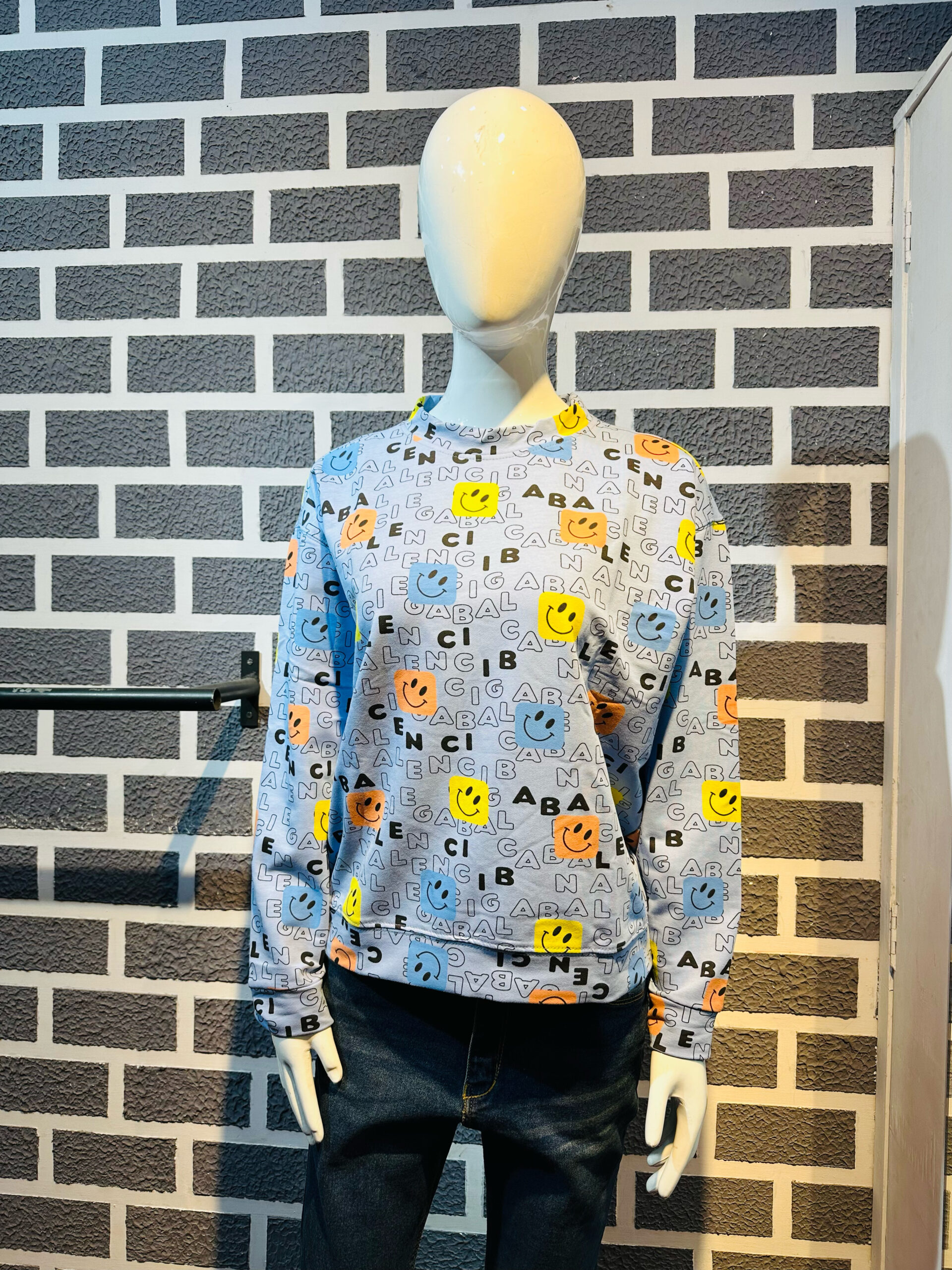 Sky Blue oversize Printed drop Shoulder T-shirt