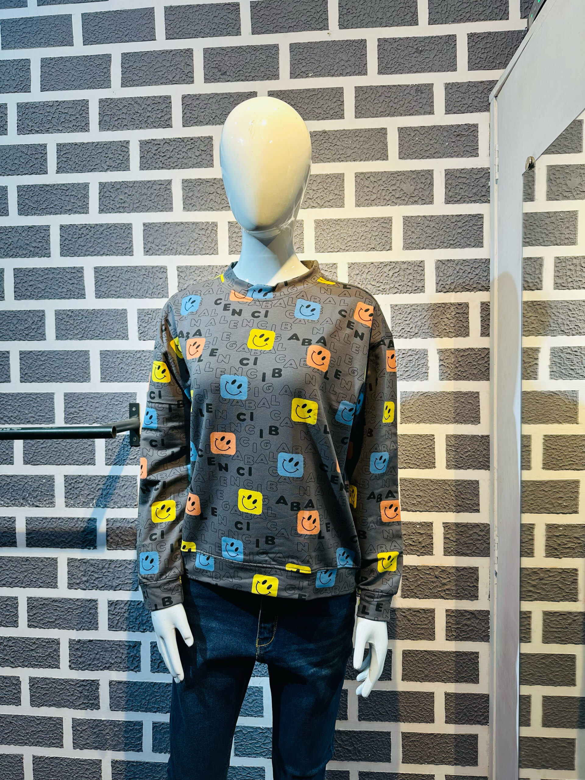 Grey oversize Printed drop Shoulder T-shirt