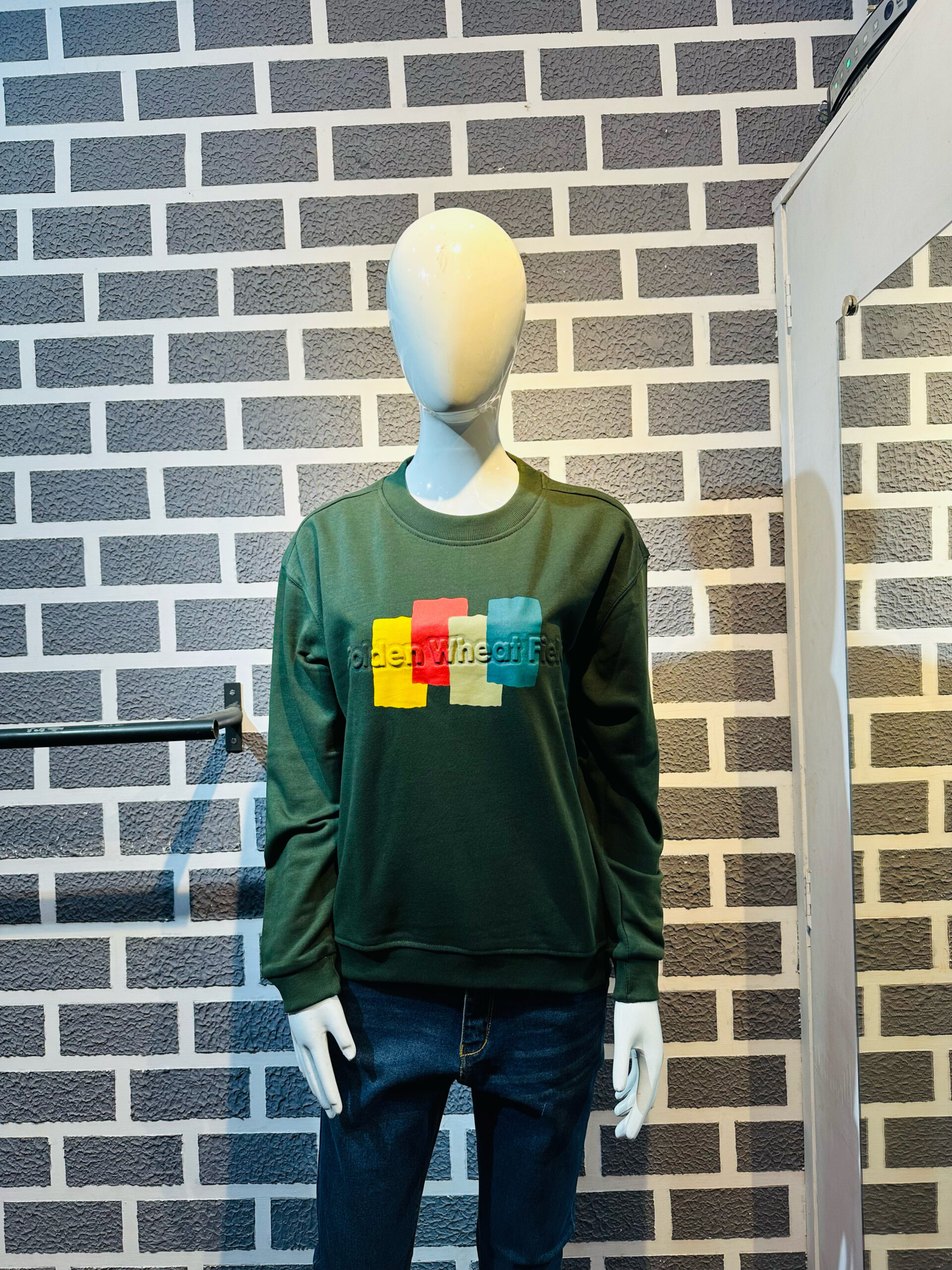 Dark Green oversize Printed drop Shoulder T-shirt