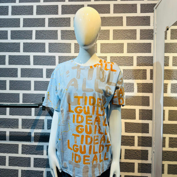 Sky Blue oversize Printed T-shirt Half Sleeve