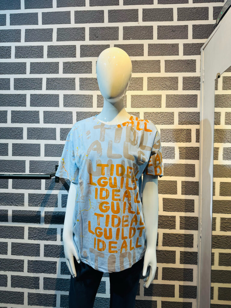Sky Blue oversize Printed T-shirt Half Sleeve