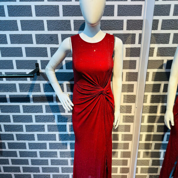 Partywear Red Gown Slit Style