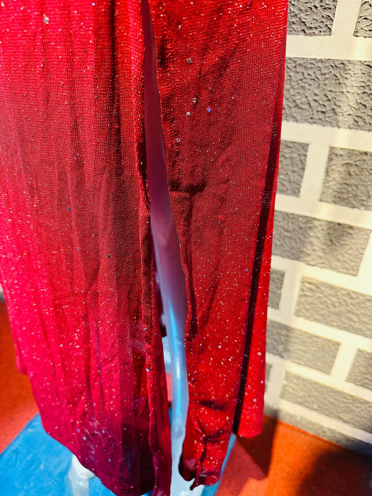Partywear Red Gown Slit Style