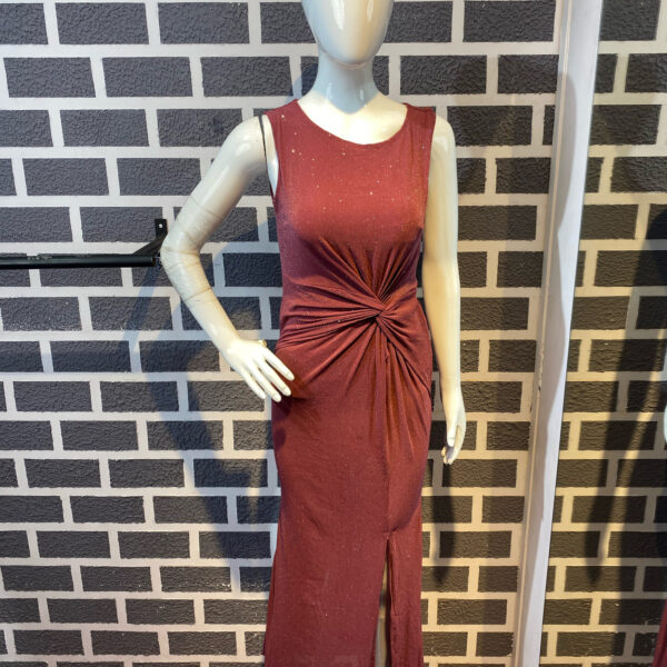 Dark Pink Partywear Slit Style Gown