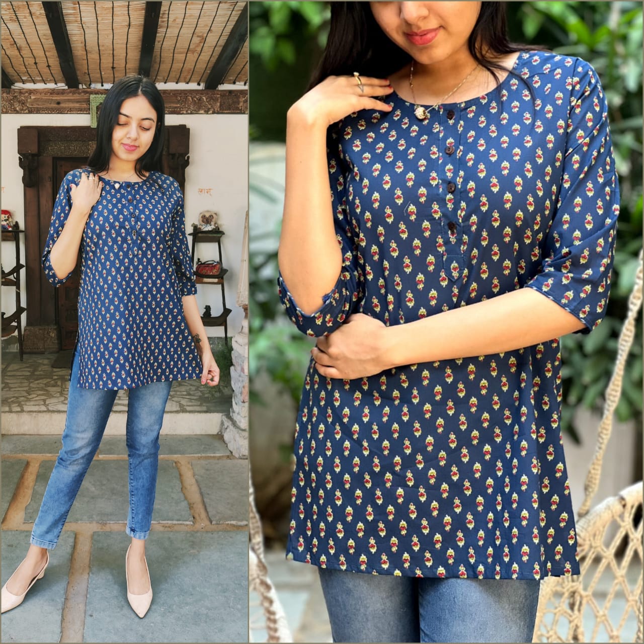 Rajasthani Hand Block Print Cotton Top