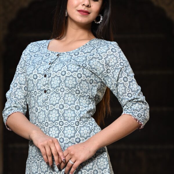 Floral Rajasthani Hand Block Print Cotton Top