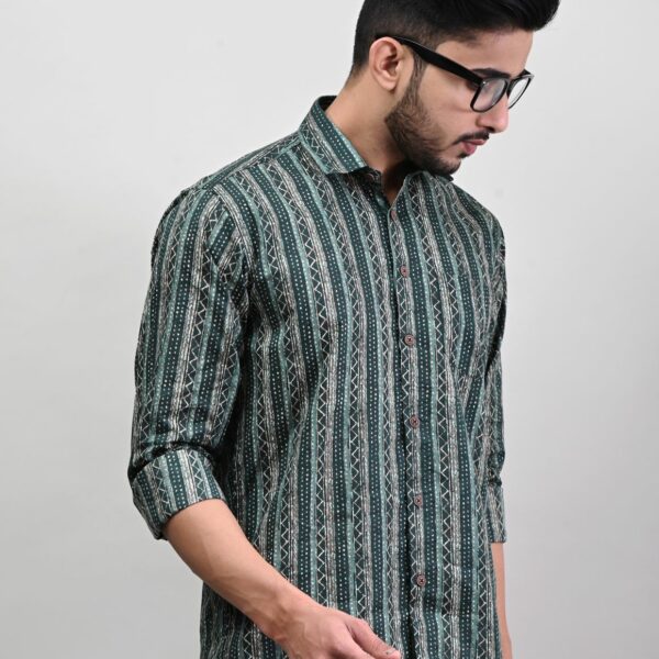 Rajasthani Hand Block Print Cotton Full Sleeve Shirt