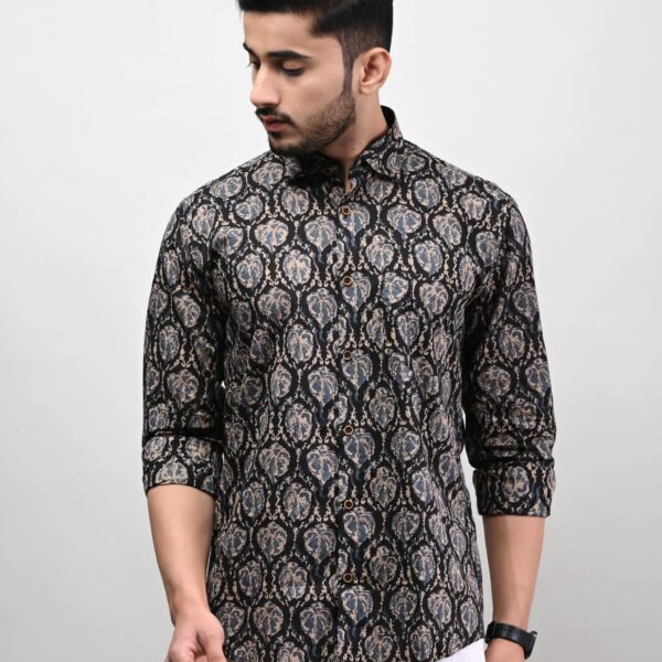 Rajasthani Hand Block Print Cotton Full Sleeve Shirt