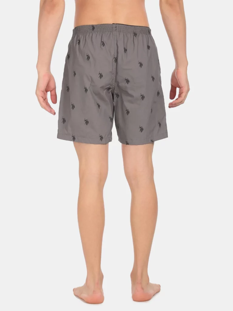 US POLO ASSN Printed Grey Boxer Shorts for Men