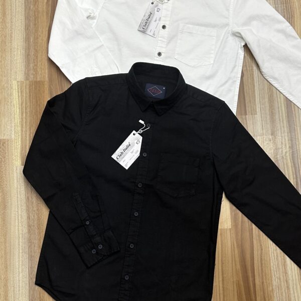 white & black solid shirt 100% cotton