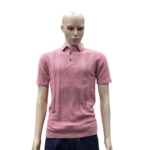 Men's Pink Knitted Polo T-Shirt